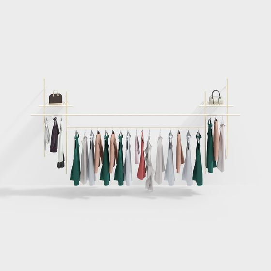 Minimalist Wardrobe Rack 3D model