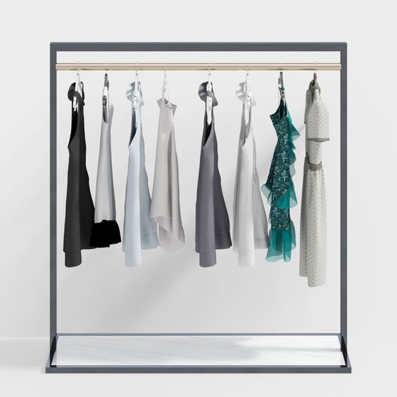 Modern Minimalist Clothing Rack 3D model