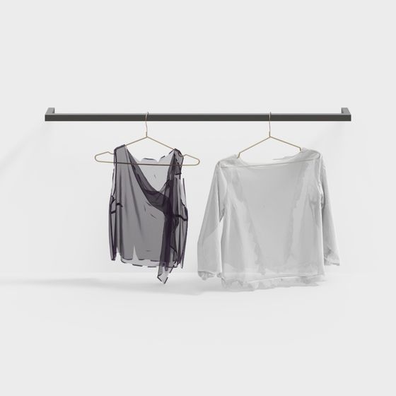Hanging Clothes 3D model for Minimalist Design