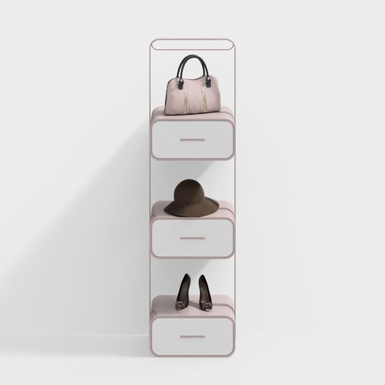 Stylish Polygonal Storage Cabinet 3D model