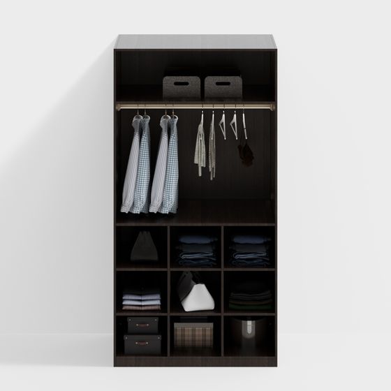 Minimalist 3D Wardrobe Model for Modern Interiors