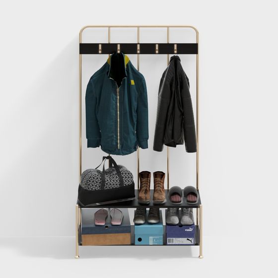 Modern Minimalist Coat Rack 3D model