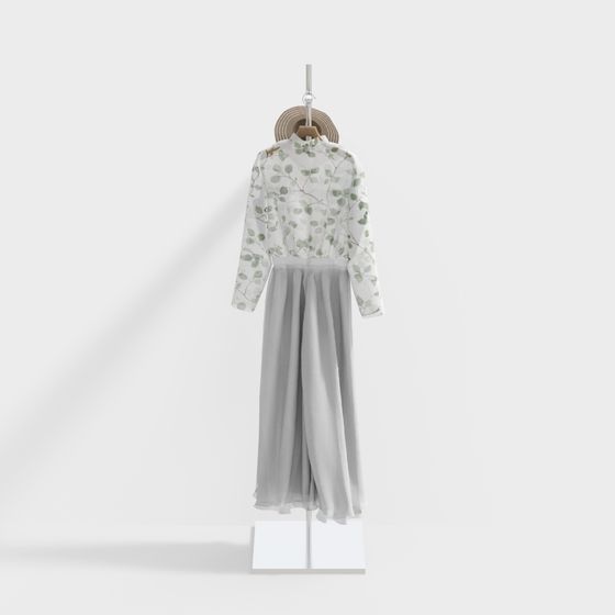 Elegant Leafy Dress 3D model