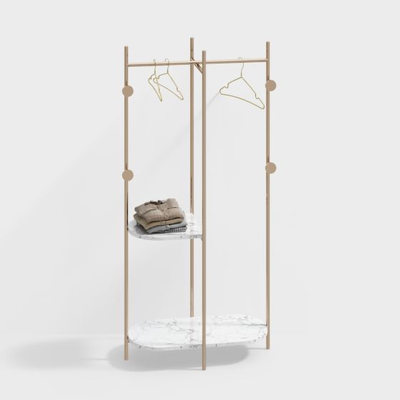 Elegant Modern Minimalist Clothing Rack 3D model