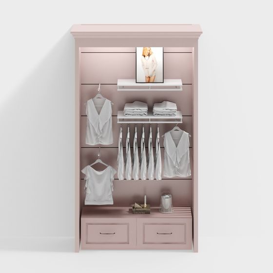 Charming Pink Wardrobe 3D model