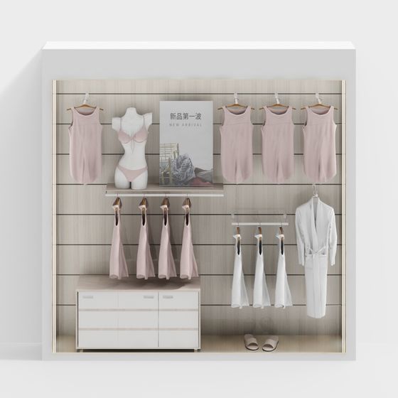 Elegant Minimalist Walk-in Closet 3D Model