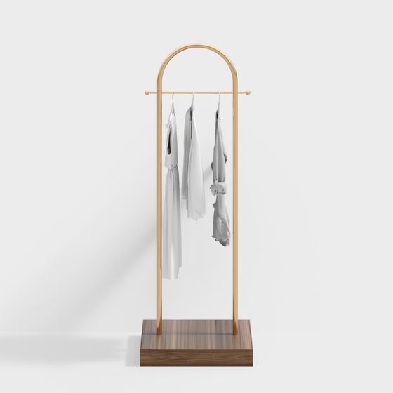 Elegant Wooden Hanger 3D model for Modern Design