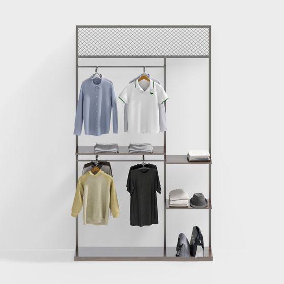 Modern Minimalist 3D Clothes Rack Model