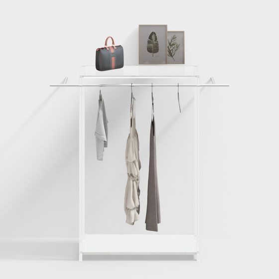 Sleek Low-Poly 3D Coat Hanger Design