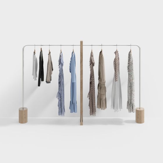 Stylish Low-Poly Hanger 3D model for Modern Interiors