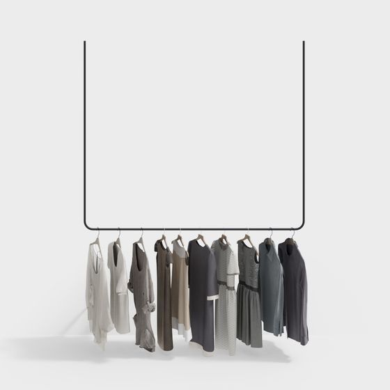 Minimalist Hanger Display Rack 3D model