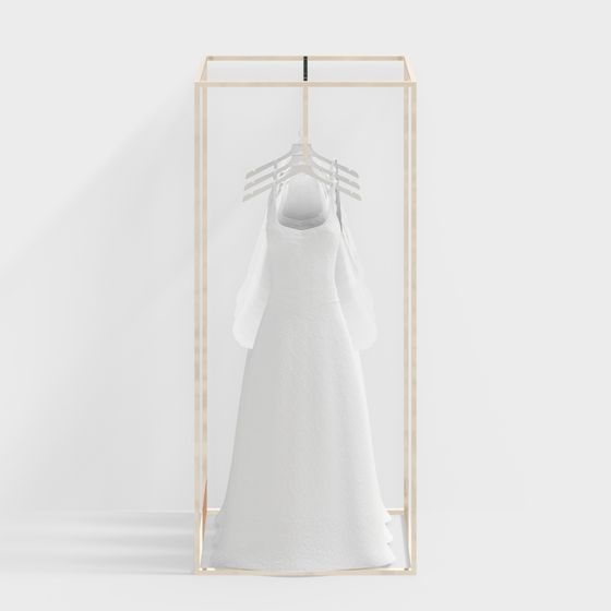 Elegant Suspended Wedding Dress 3D model