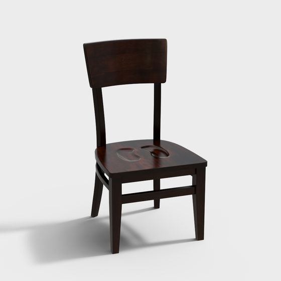 Stylish Vintage Wooden Chair 3D model for Creative Spaces