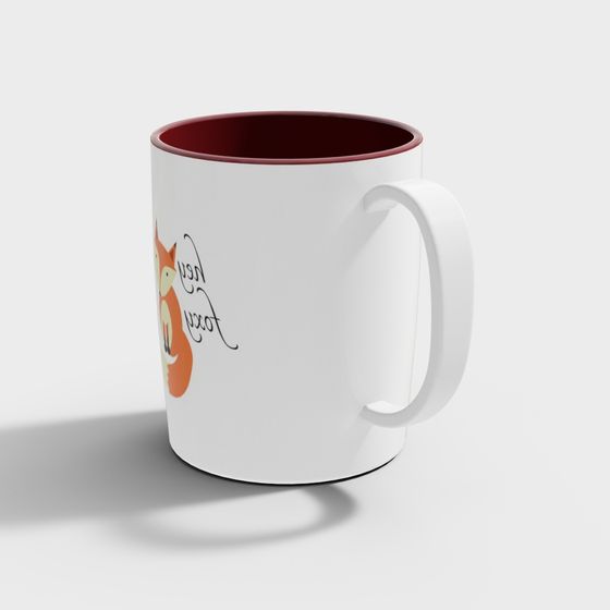 Charming Fox Ceramic Mug 3D model