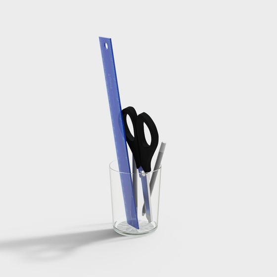 Low-Polygon Modern Pen Holder 3D model