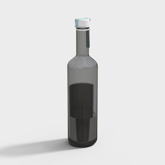 Elegant Low-Poly Glass Bottle 3D model