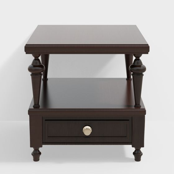 Elegant Vintage Style Side Table 3D model