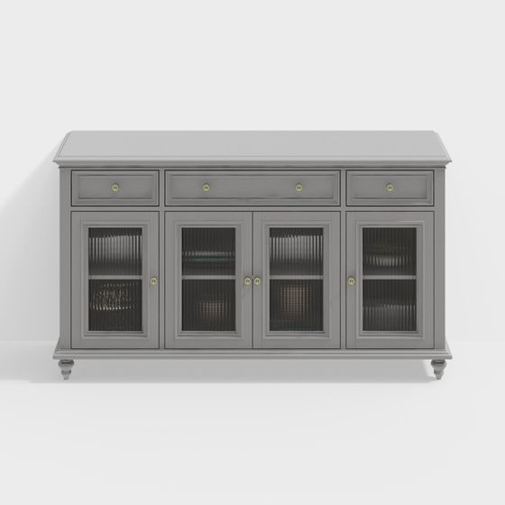 Sleek Storage Cabinet 3D model for Modern Interiors