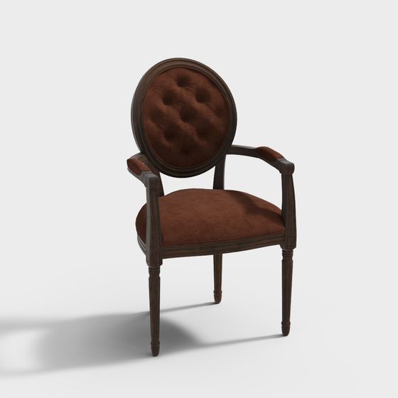Vintage Round Back Chair 3D model
