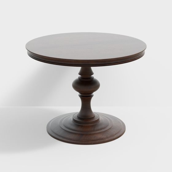 Modern American Dining Table 3D Model in Multiple Colors