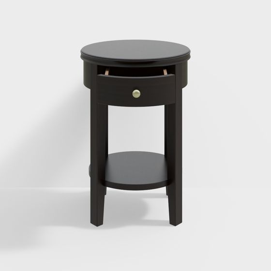 Modern Round Side Table Cabinet 3D model