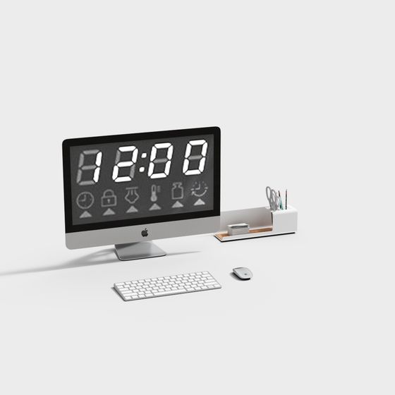 Sleek Office Desk 3D model for Modern Spaces