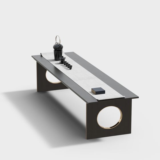 Stylish Low-Poly Tea Table 3D model for Modern Spaces