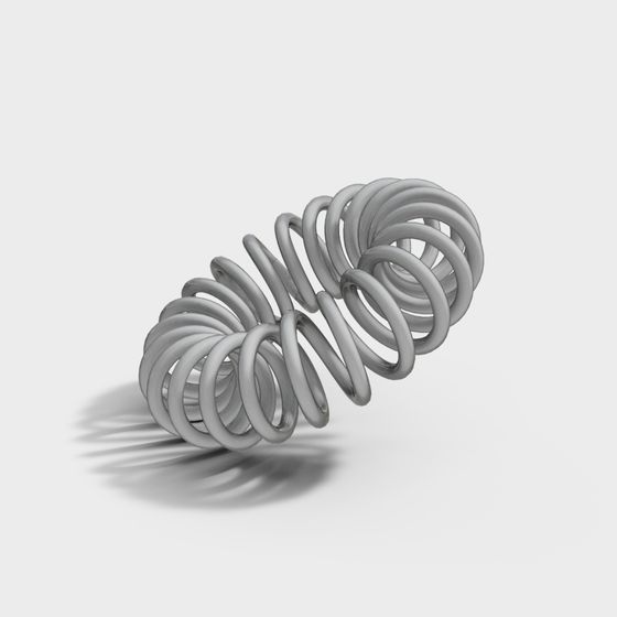 High-Detail Low-Poly Spring 3D model