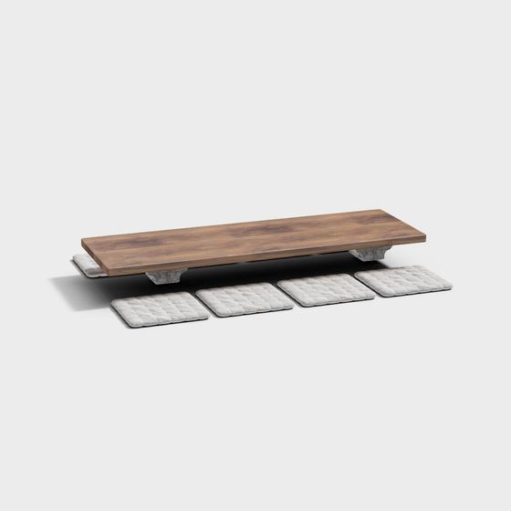 Contemporary Floating Wooden Table 3D model