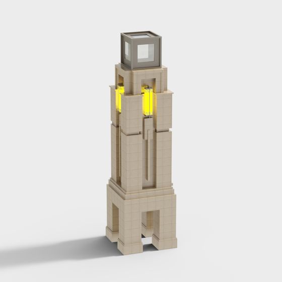 Charming Low-Poly Clock Tower 3D model