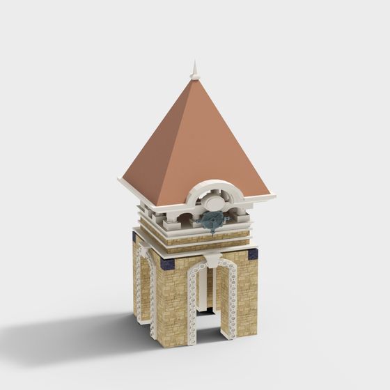 Charming Country Clock Tower 3D model