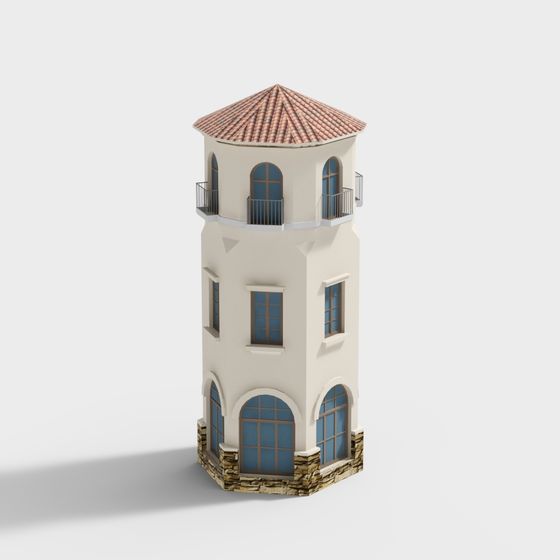 Charming Low-Poly Tower 3D model for Creative Projects