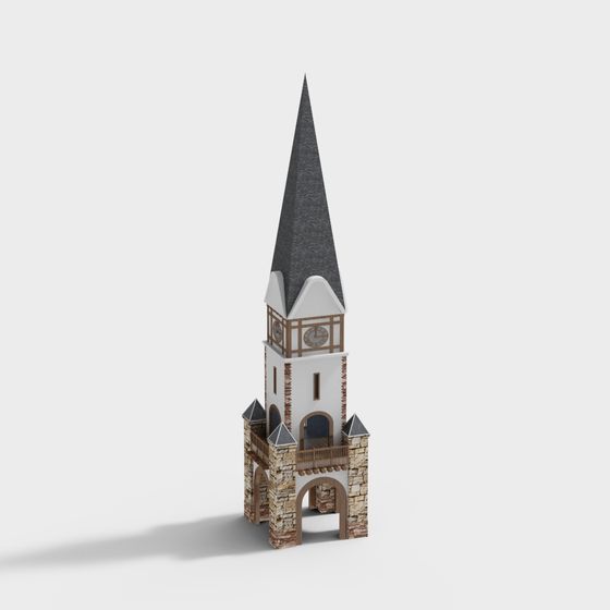Elegant Historic Clock Tower 3D model