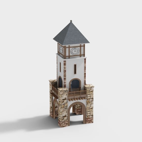 Historical Clock Tower 3D model
