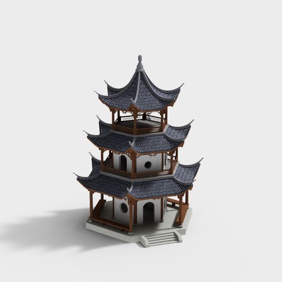 Traditional Chinese Pavilion 3D model