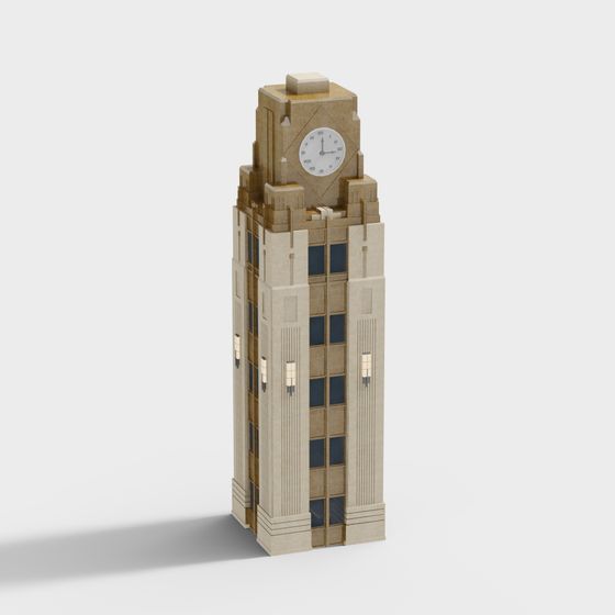 Historic Clock Tower 3D Model