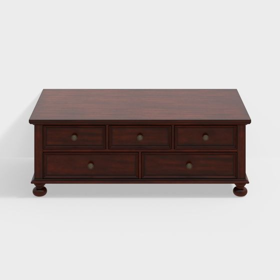 Vintage Storage Coffee Table 3D Model
