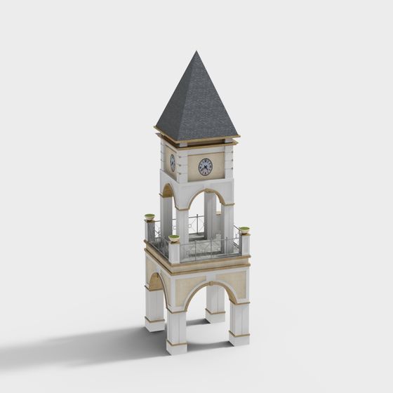 Charming Bell Tower 3D model for Creative Projects