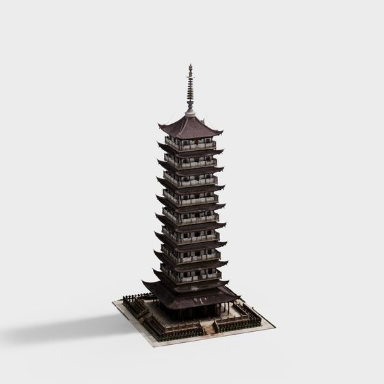 Stunning East Asian Ancient Pagoda 3D model