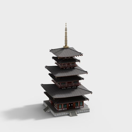 หอเสาโบราณสถาปัตยกรรมจีน