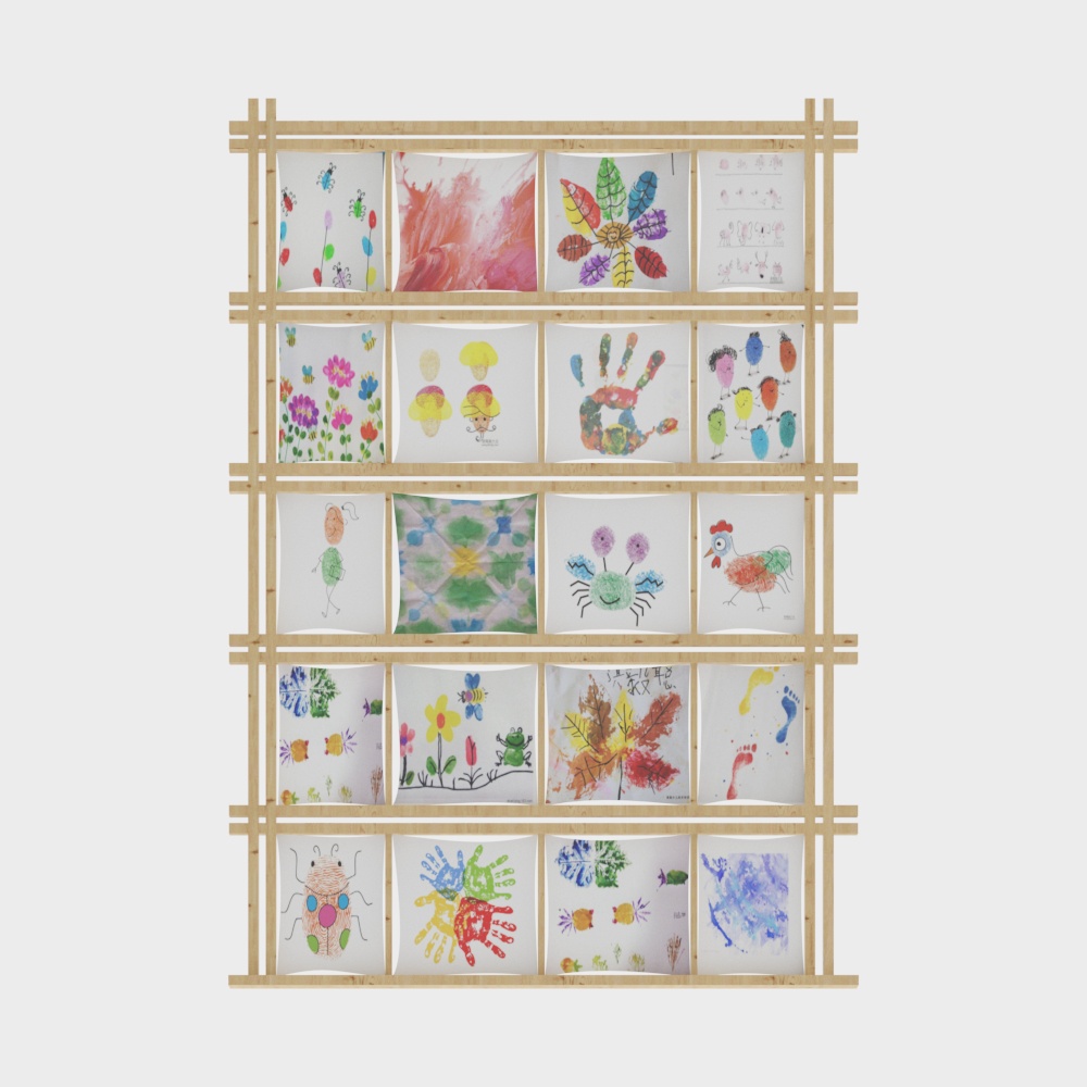 Children's art classroom exhibition wall