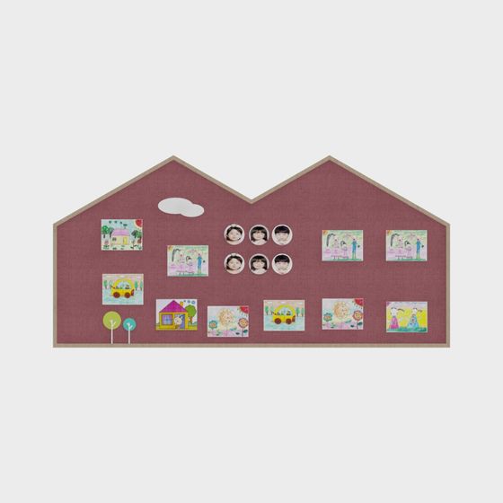 Children's Art Gallery Wall 3D model for Creative Spaces