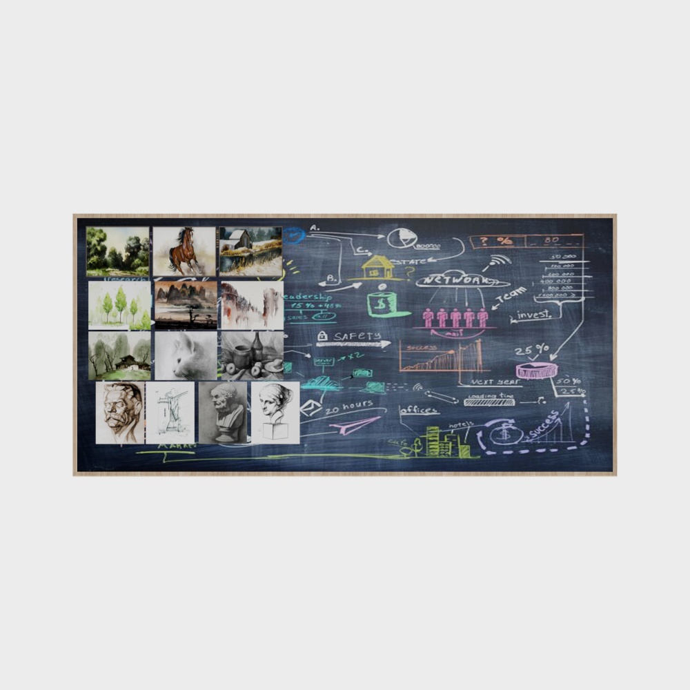 Children's art classroom exhibition wall