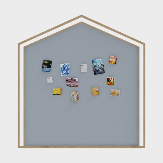 Low-Poly Magnetic Bulletin Board 3D model
