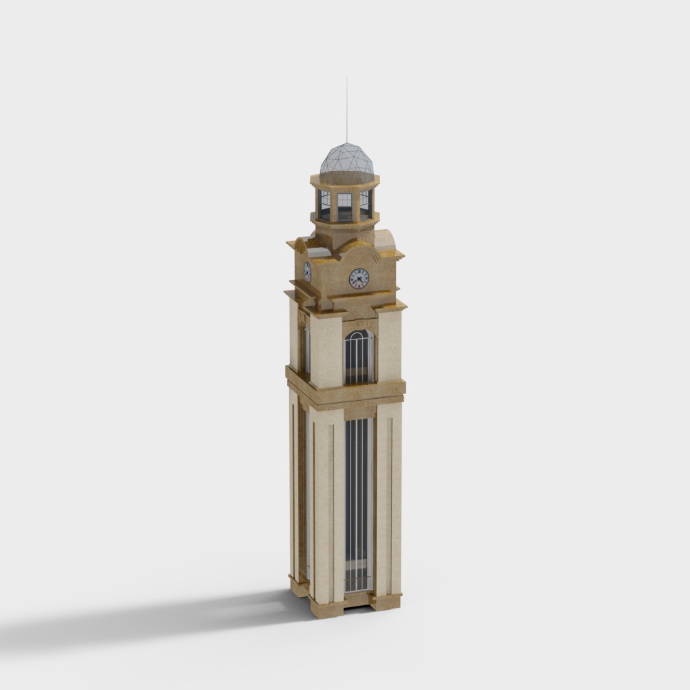Historical Clock Tower 3D Model – Classic Architectural Design
