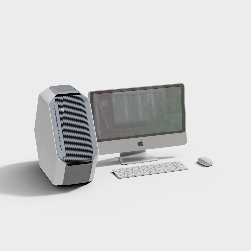 Modern Minimalist 3D Computer Set Model