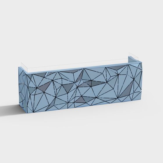 Future Wall 3D model - Unique Low Polygon Design