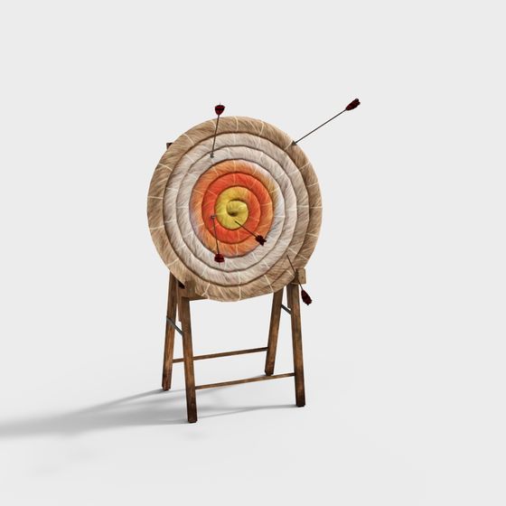 Realistic Wooden Target 3D model