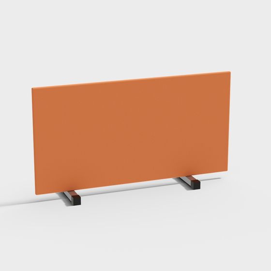 Sleek Orange Partition Wall 3D model