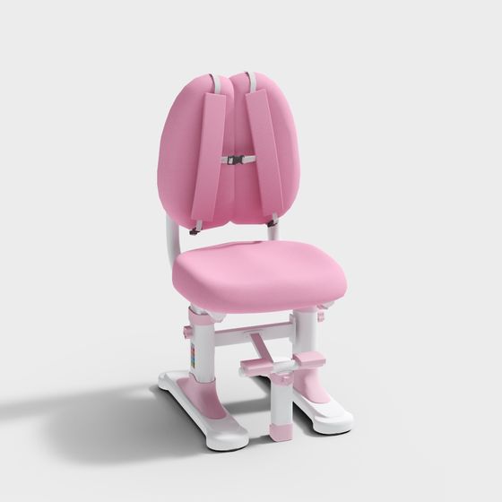 Charming Pink Children's Learning Chair 3D model